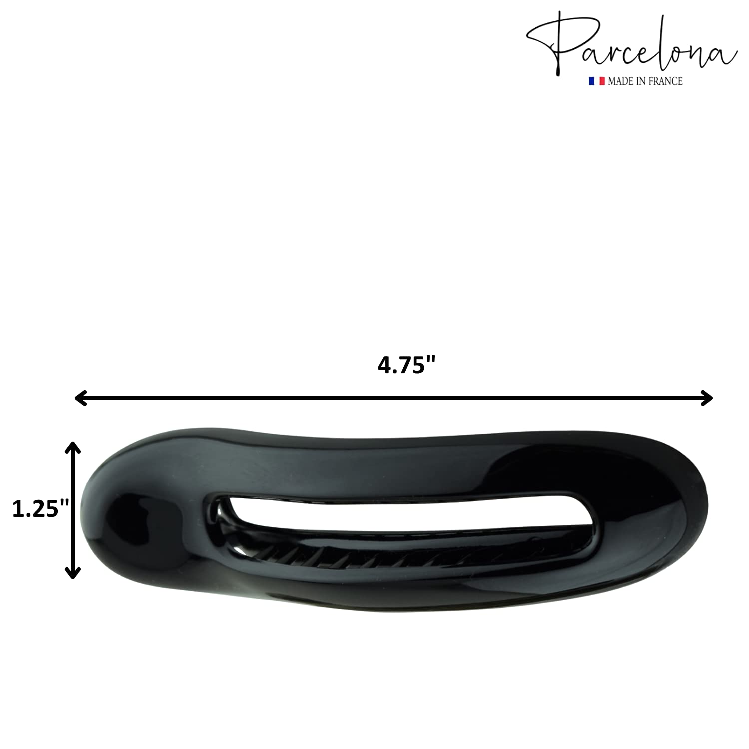 Parcelona French Oval Slider Large 4.75" Cellulose Side Hair Claw Clips(2 Pcs)