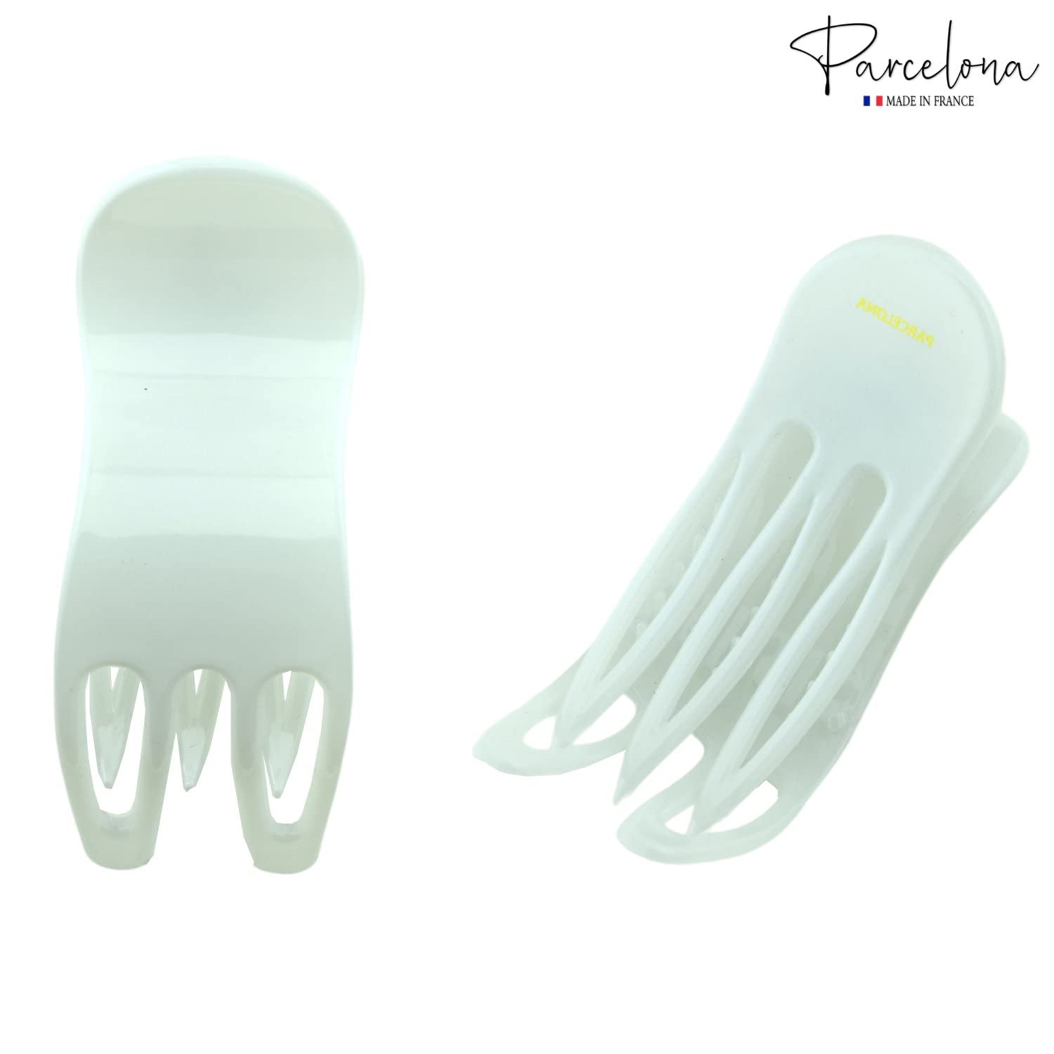 Parcelona French Simply Bear Paw Medium 3” Cellulose Hair Claw Clip for Women