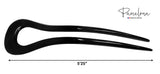 Parcelona French Classic Curve Black Large 5 1/4”  Set of 2 Chignon Hair Bun Pin