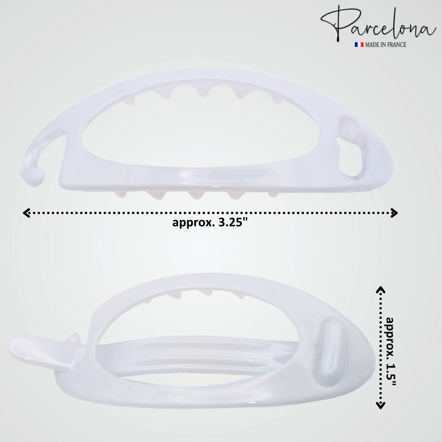 Parcelona French Plain Oval Small Cellulose Metal Free Hair Barrette for Women