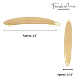 French Amie Narrow Oblong Small Set of 2 Hair Slide-in Barrette Clips