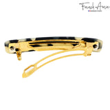 French Amie Small 2 1/4" Celluloid Handmade Hair Clip Barrette for Women