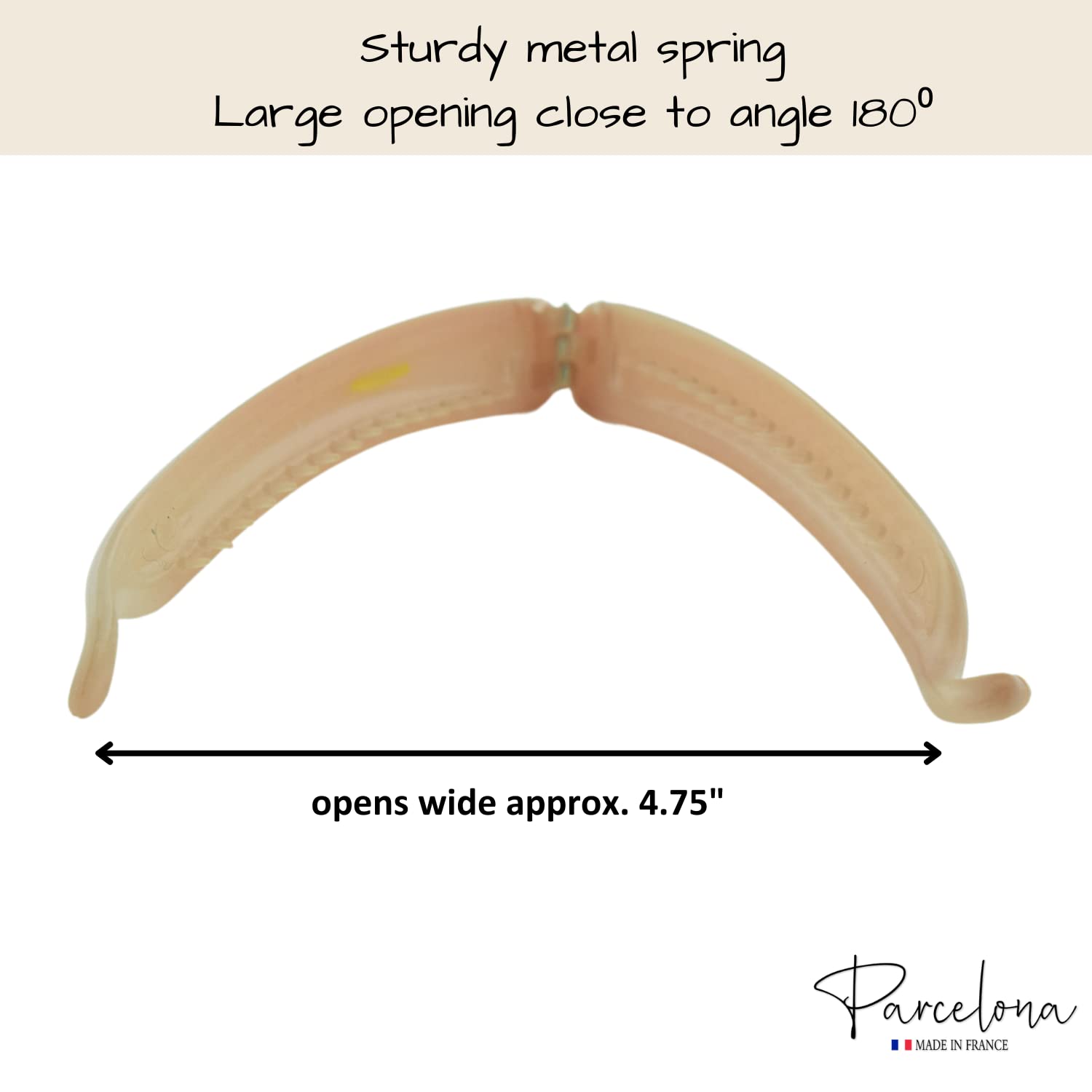 Parcelona French Small 3.75” Cellulose Set of 2 Banana Hair Clips for Women