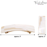 French Amie Medium Fine Wide Rectangular Handmade Automatic Hair Barrette Clip