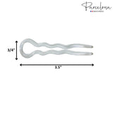 Parcelona French Clear 3.5 Inch Large Wavy Crink U Shaped Hair Pin 2 in Pack