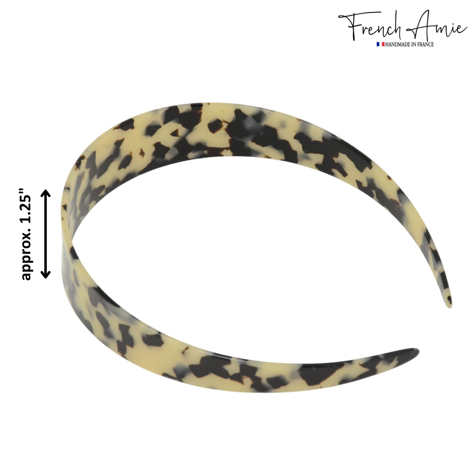 French Amie Ultracomfort Wide 1 1/4" Cellulose Handmade French Hair Headband