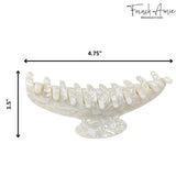 French Amie Contour Large 4 ¾” Celluloid Handmade Jaw Hair Claw Clip for Women