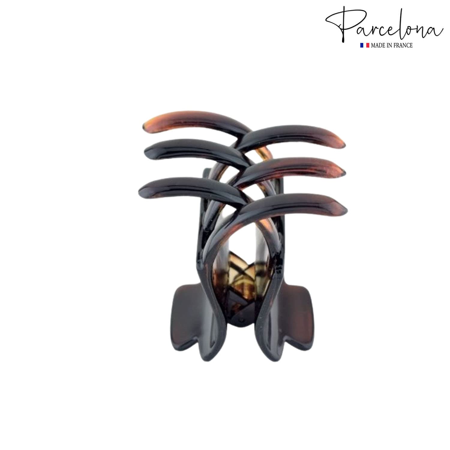 Parcelona French Square Shell Covered Spring  Pony Jaw Hair Claw Clip Clamp