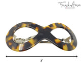 French Amie Infinity Loop 3” Celluloid Handmade Automatic Hair Barrette