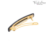 French Amie Small 2 1/4" Celluloid Handmade Hair Barrette for Women and Girls