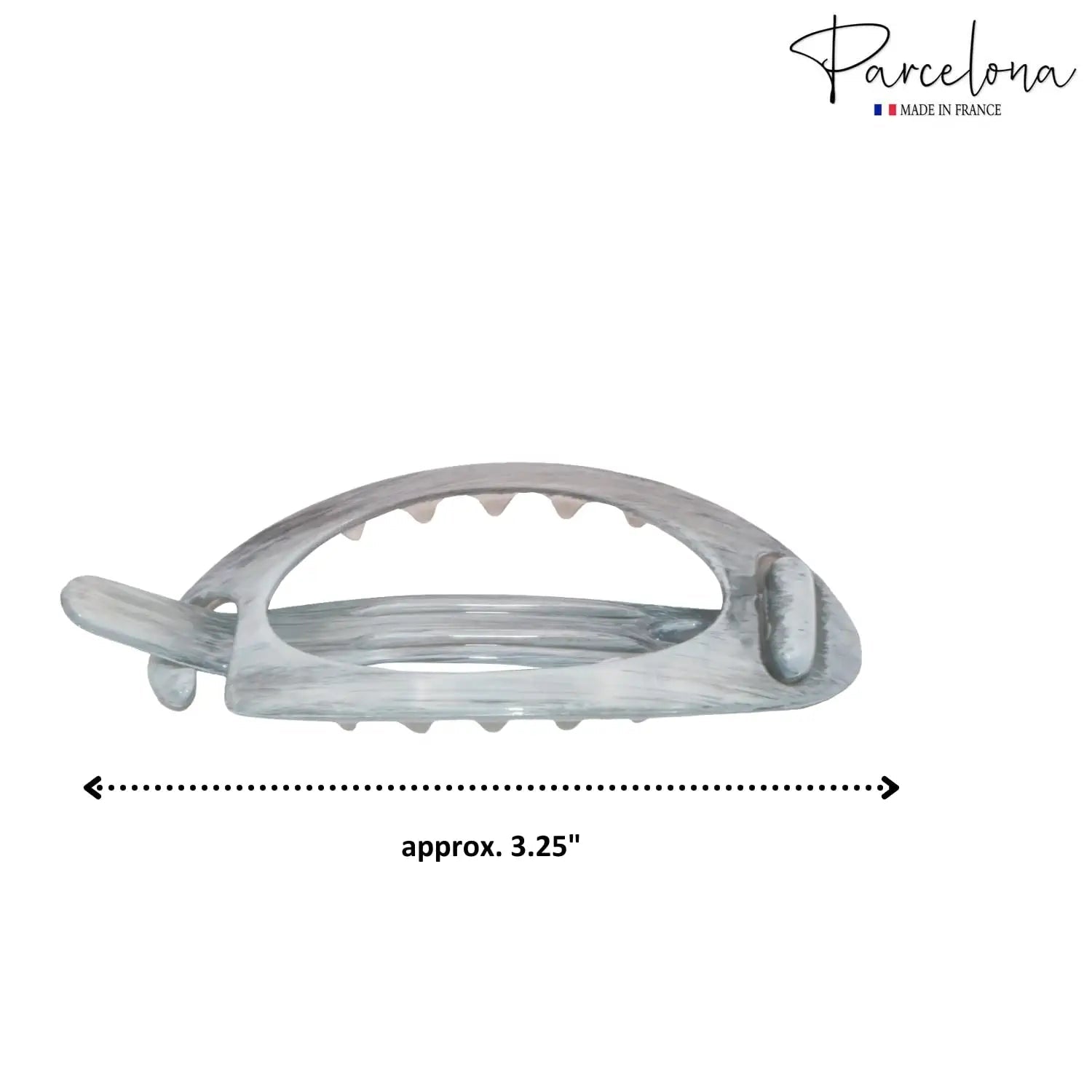 Parcelona French Plain Oval Small Cellulose Metal Free Hair Barrette for Women
