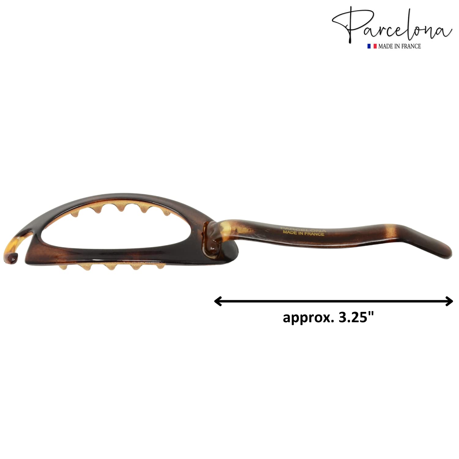 Parcelona French Plain Oval Small Cellulose Metal Free Hair Barrette for Women