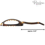 Parcelona French Plain Oval Small Celluloid Metal Free Hair Barrette for Women