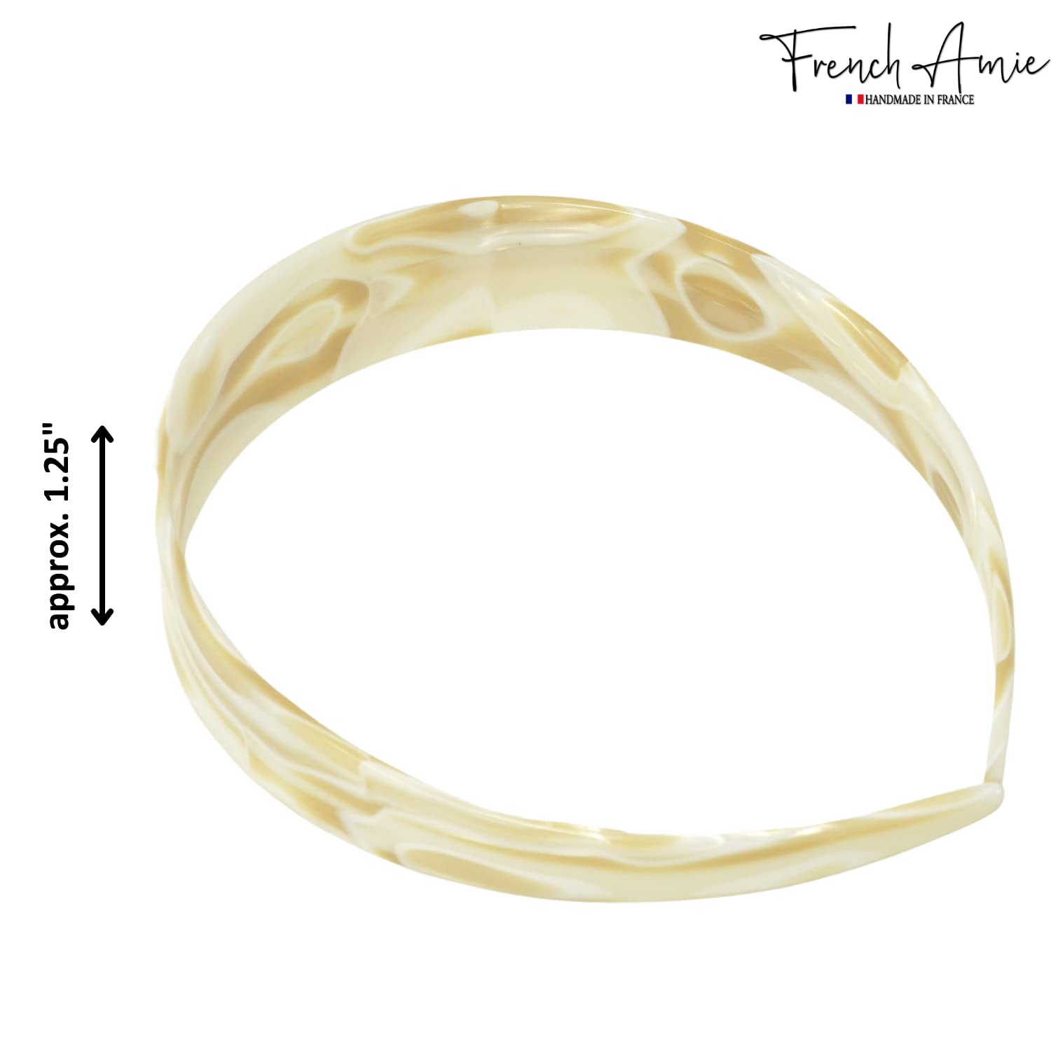 French Amie Ultracomfort Wide 1 1/4" Cellulose Handmade French Hair Headband