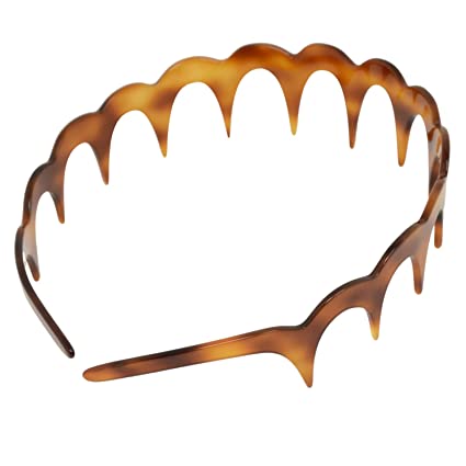 French Amie Zig Zag Scallop Wide Teeth Handmade Headband for women(Shell)