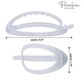 Parcelona French Plain Oval Simple Large Metal Free Hair Barrette for Women