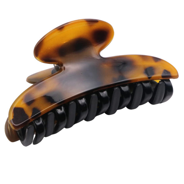 Parcelona French Glossy Oval Medium 3.5" Celluloid No Slip Hair Claw for Women