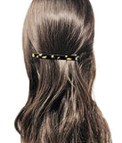 French Amie Skinny Lean Black Rounded Edges Handmade Hair Clip Barrette