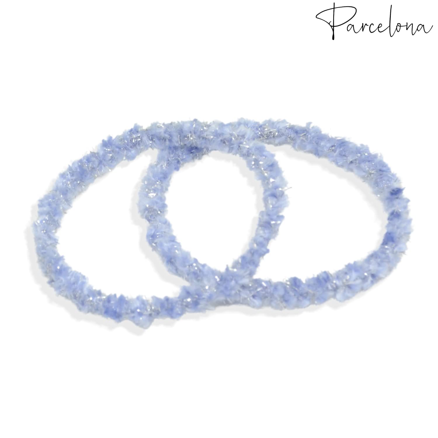 Parcelona Flexible Set of 4 Chenille Ponytail Holder Elastic Hair Ties