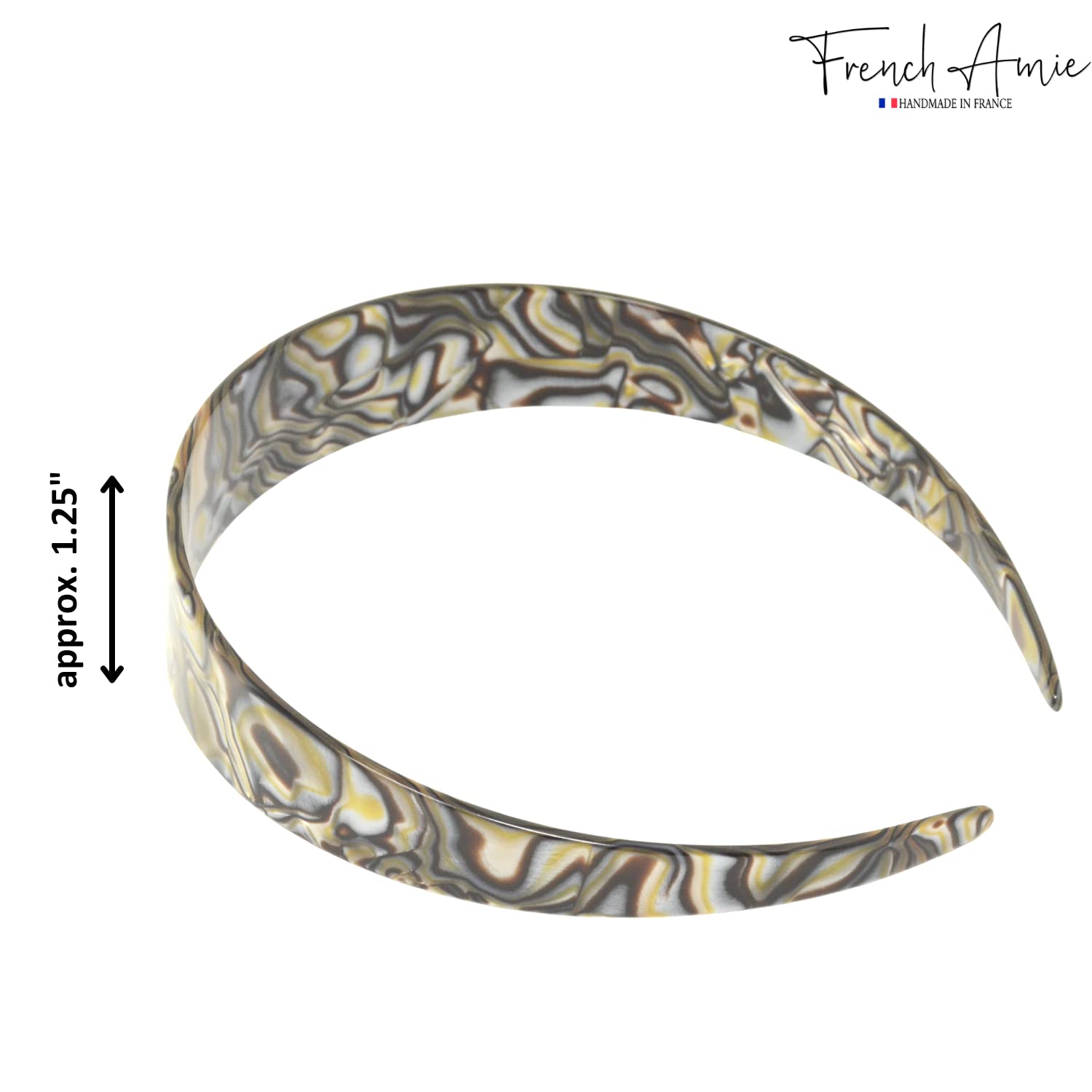 French Amie Ultracomfort Wide 1 1/4" Cellulose Handmade French Hair Headband