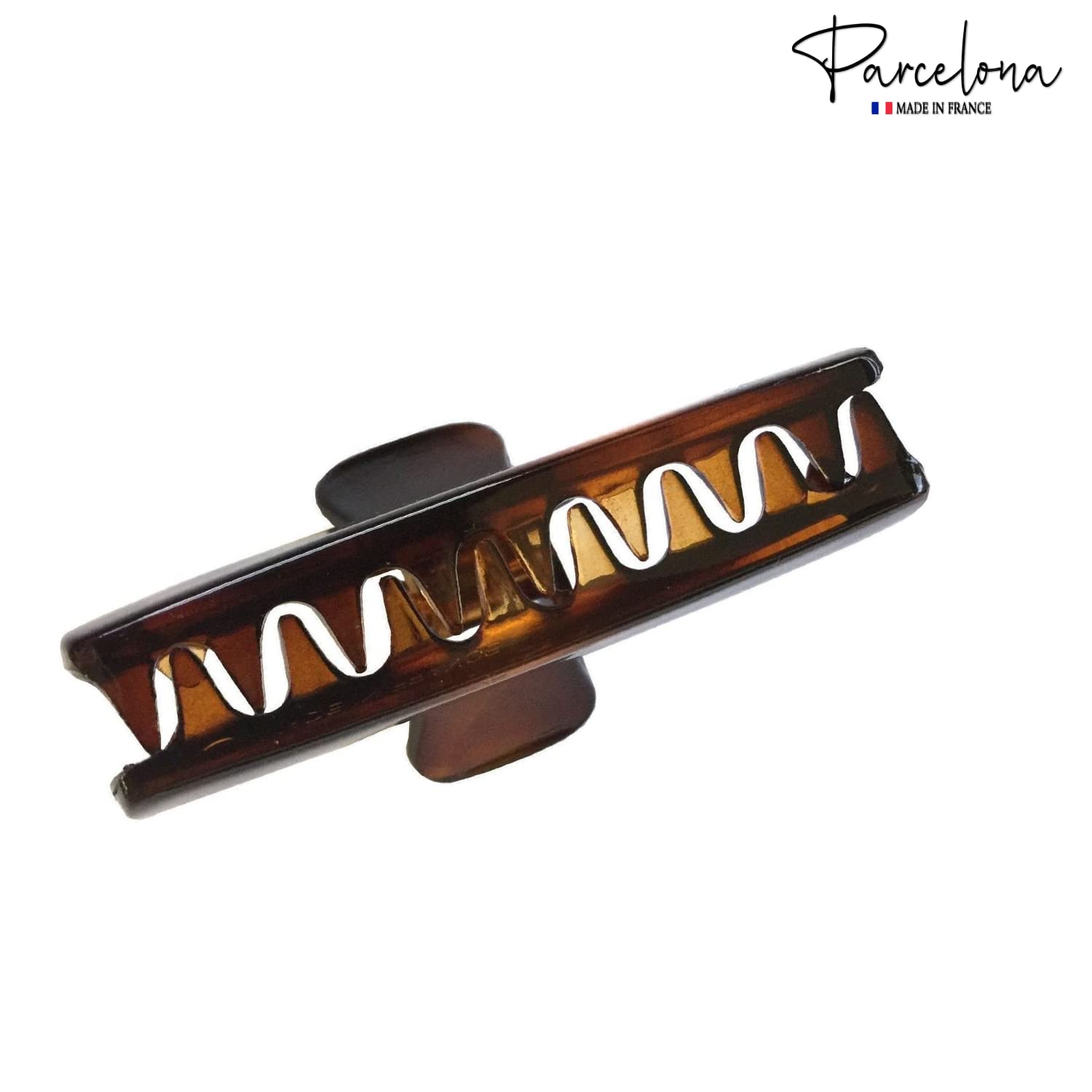 Parcelona French Salon Flat Small 2” Set of 4 Narrow Jaw Hair Claws(Shell-Black)