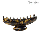 French Amie Contour Large 4 ¾” Celluloid Handmade Jaw Hair Claw Clip for Women