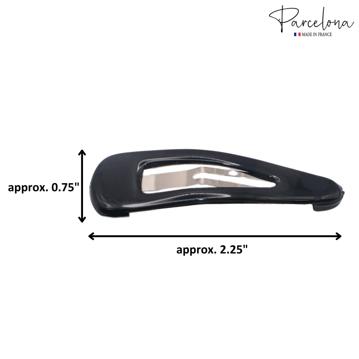 Parcelona French Clic Clac 2 1/4" Cellulose No Slip Grip Snap Hair Clips