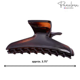 Parcelona French PINCH Medium Set of 2 Tortoise Shell Black Jaw Hair Claw Clip