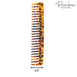 Parcelona French Wide Tooth Rake Leopard Pattern Large Celluloid Hair Detangling