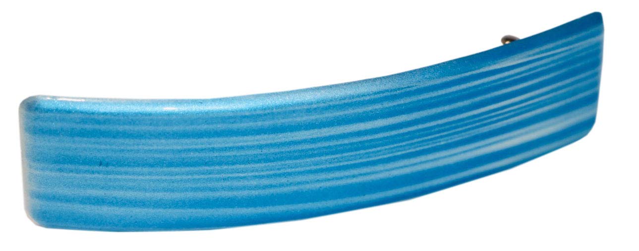 Parcelona French Silver Streaks Bright Blue Strong Grip Hair Clip Barrette