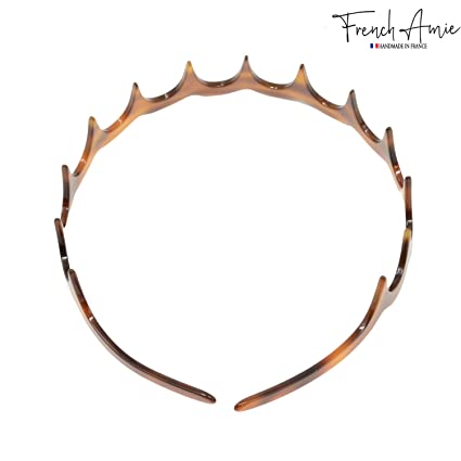 French Amie Zig Zag Scallop Wide Teeth Handmade Headband for women(Shell)