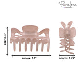 Parcelona French Classic Small 2.5" Celluloid Set of 2 Jaw Hair Claws for Women