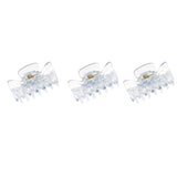 Parcelona French Classic 1.5" Small Celluloid Set of 3 Hair Claws for Women