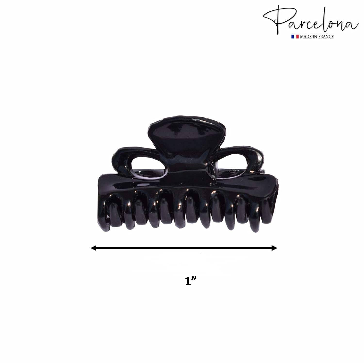 Parcelona French petite neu Mini Set of 4 Brown and Black Cellulose Hair Claws