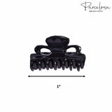 Parcelona French petite neu Mini Set of 4 Brown and Black Celluloid Hair Claws