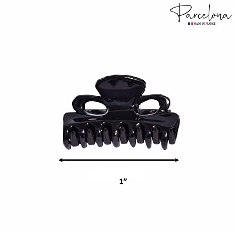 Parcelona French Petite Very Small Cellulose Set of 4 Hair Claws For Women