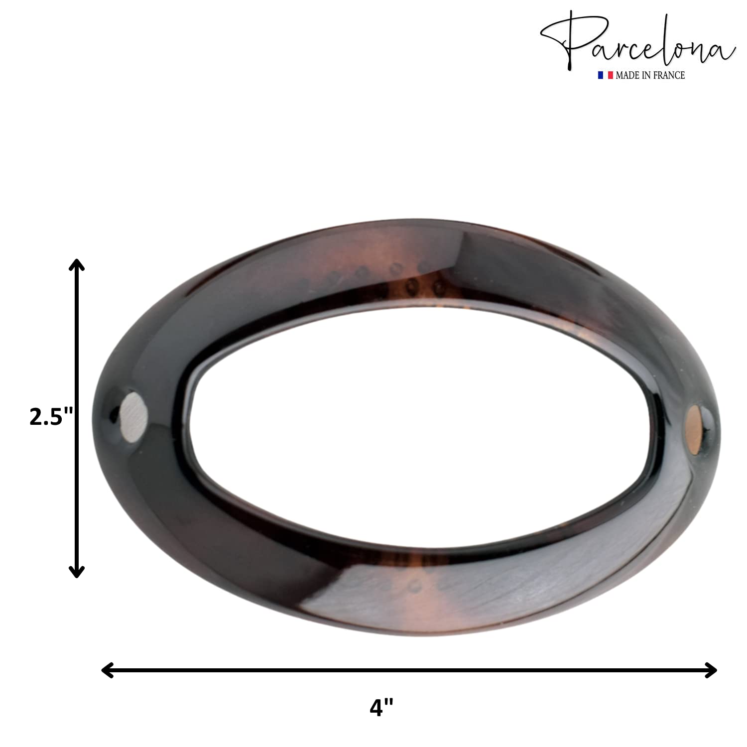 Parcelona French Slide Hoop Black and Shell Large 4" Cellulose Bun Cover