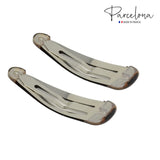 Parcelona French Clic Clac 2 1/4" Celluloid No Slip Grip Snap Hair Clips