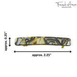 French Amie Small 2 1/4" Celluloid Handmade Hair Barrette for Women and Girls