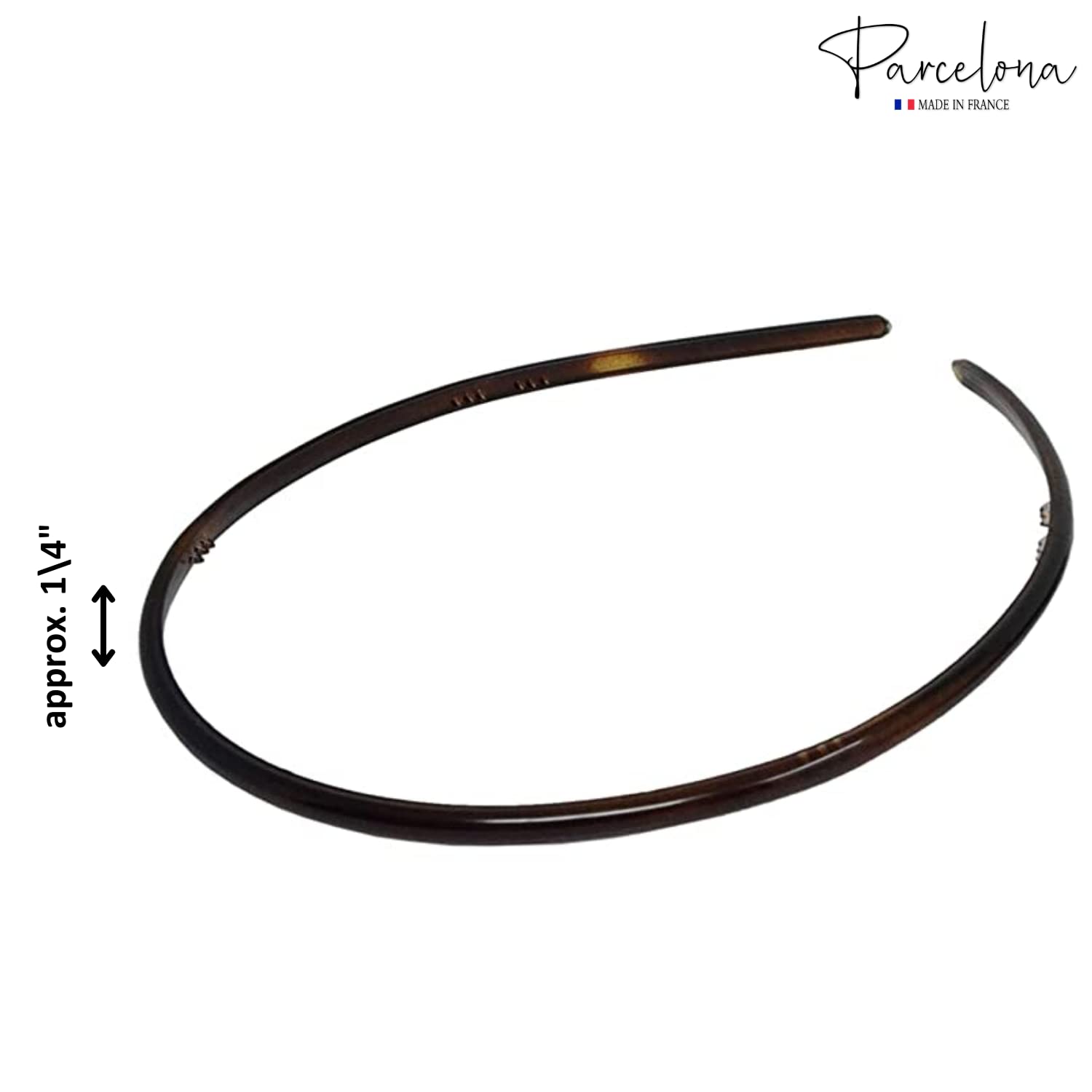 Parcelona French Ultra Thin Brown Cellulose Set of 2 Flexible Hair Headband