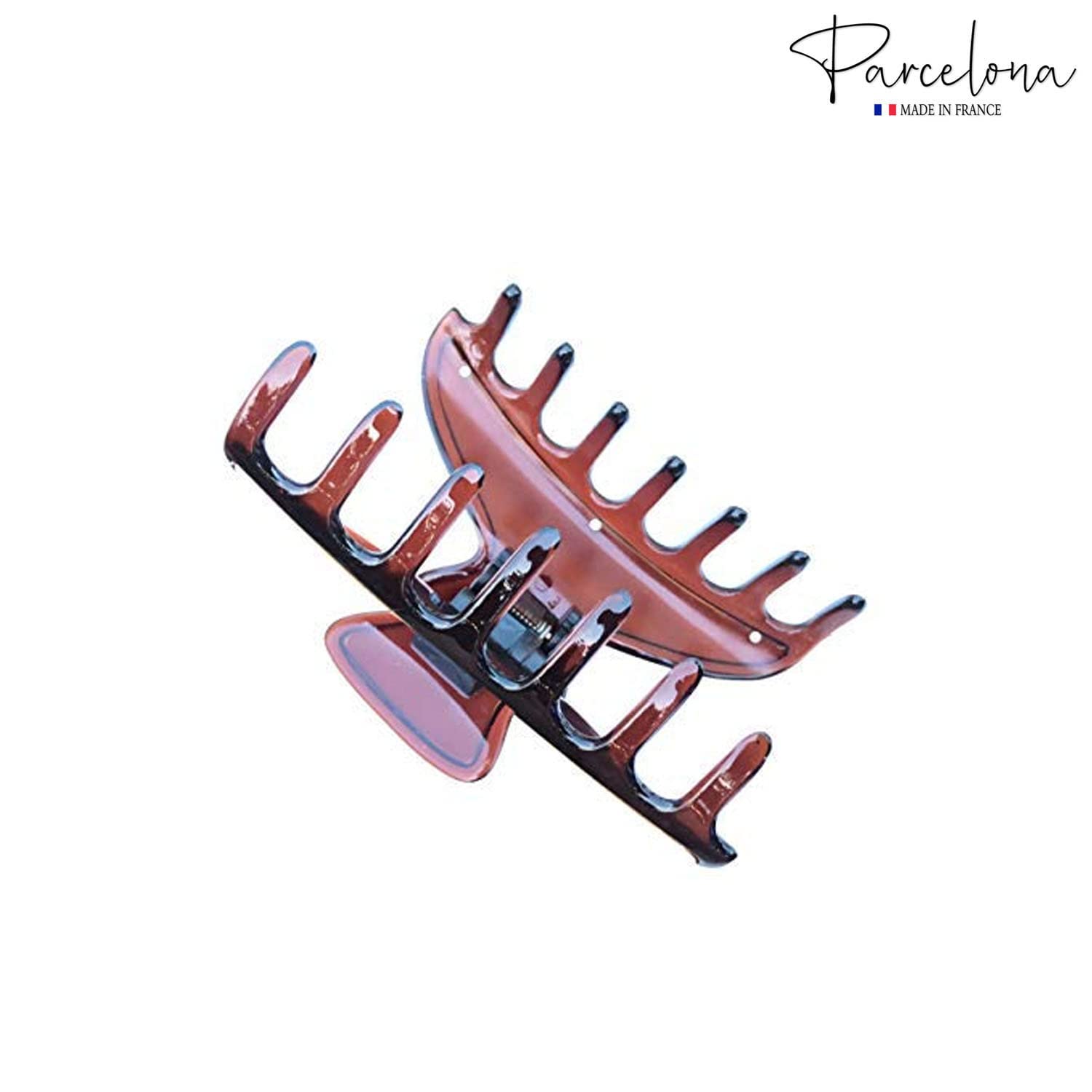 Parcelona French Medium Shell Solid Ivory Cellulose Jaw Hair Claw Clip