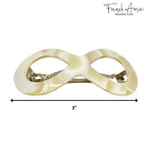 French Amie Infinity Loop 3” Celluloid Handmade Automatic Hair Barrette