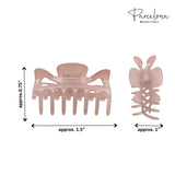 Parcelona French Classic Small 1 1/2" Celluloid Acetate Set of 2 Hair Claws