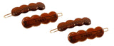 Parcelona French Circle Scallop Shell Small Set of 4 Celluloid Side Hair Clips