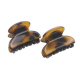 Parcelona French Glossy Oval Very Small 1.25" Celluloid Hair Claws Set of 2