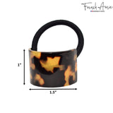 French Amie Canopy Celluloid Handmade Ponytail Elastic Hair Ties for Women