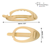 Parcelona French Plain Oval Small Celluloid Metal Free Hair Barrette for Women