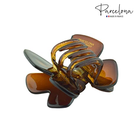 Parcelona French Butterfly Tortoise Shell Small Set of 2 Cellulose Hair Claws