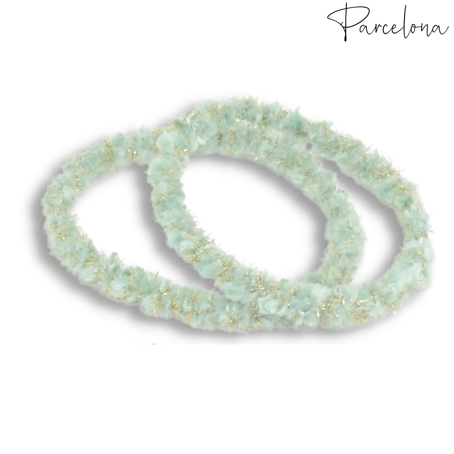 Parcelona Flexible Set of 4 Chenille Ponytail Holder Elastic Hair Ties