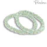 Parcelona Flexible Set of 4 Chenille Ponytail Holder Elastic Hair Ties